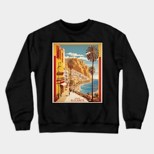 Alicante Spain Travel Tourism Retro Vintage Crewneck Sweatshirt